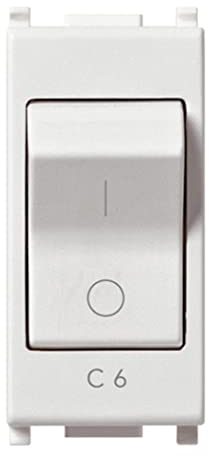 Vimar Serie Piatto – Interruttore magnetotermico 1 Polo + Neutro C6 230 V Bianco