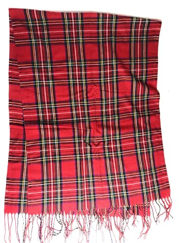 Wunderschöner großer, superweicher schottischer Schottenkaro-Schal als Geschenk für klassische Highland-Schals Rot