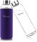 RYACO Trinkflasche aus Glas 550ml/18oz,Glasflasche mit Neoprenhülle,Glastrinkflasche mit Schraubverschluss,Wasserflasche Glas für heiße kalte Getränke,spülmaschinenfest