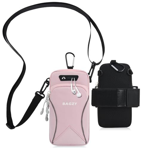 Fascia da Braccio, BAGZY Porta Cellulare Braccio Borsello Uomo Tracolla Borsa Donna Marsupio Uomo Portafoglio Donna Fascia Porta Telefono Piccolo Borsetta Sport per iPhone 13 Pro/12 Pro Max/XS