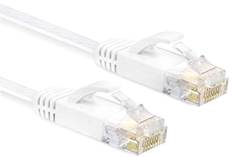 VOSGA Cat6 Ethernet Cable 10M/30 ft,Long Cat 6 White Flat Internet Cable LAN Cable Patch Cable Rj45 Cable Cat 6 Network Cable Gigabit Wire.10M/30 ft