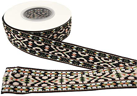 Jacquardband, mehrfarbig, Breite 2,5 cm, für Kissen, Vorhänge und Taschen, Zubehör, 4,5 m pro Rolle (Farbe-9)
