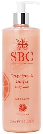 SBC Skincare - Duschgel Feuchtigkeitsspendend mit Grapefruit und Ingwer - 500 ml - Pflegt die Haut mit Frische - Ideal für Alle Hauttypen - Shower Gel - Grapefruit & Ginger Body Wash