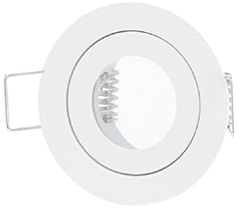 LED-Line IP44 Einbaustrahler Set GU4 MR11 Leuchte Spot Einbaurahmen Wasserdicht Lampe Rund Weiß aus Aluminium mit GU5.3 Fassung 3W Leuchtmittel Neutralweiß