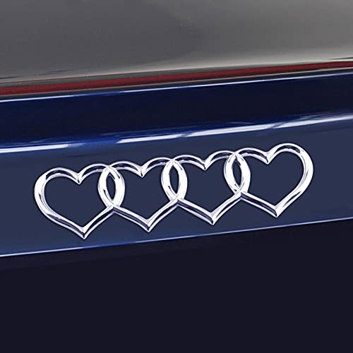 Foliner Auto Aufkleber Herz Ring Logo, Schwarz, Auto Heck und Schwanz, A4 A6L Q5