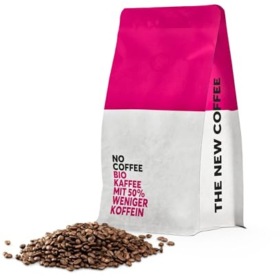 No Coffee® Premium Bio Kaffee 50% weniger Koffein (1kg) | Mit Wasser entkoffeinierte Kaffeebohnen | Decaf Coffee Beans | Entkoffeinierter Kaffee | Kaffeebohnen entkoffeiniert | Kaffee entkoffeiniert