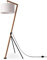 Paco Home Stehlampe Wohnzimmer Holz Standleuchte Leselampe Deko Stehleuchte Büro E27 Fassung Vintage Stoff Lampenschirm Modern Stativ Bogenlampe