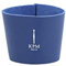 KPM Berlin KURLAND Ledermanschette für To-Go Becher Sleeve Kaffeebecher Manschette Porzellan von KPM Berlin, blau mit weißem Logo