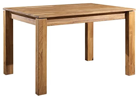 Nordic Story Esstisch Mauritz 4 (eckig) • Holztisch aus Massivholz (Eiche) • Rustikaler Tisch für Küche & Esszimmer • Eiche Natur • Tisch (160 x 90 x 75 cm) • 6-8 Personen