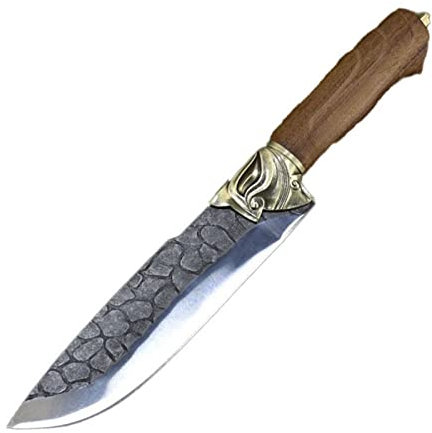 Messer handgemachte geschmiedete Küchenmesser Kupfer Decor 8 zoll Sharp Camping Grill Cleaver Messer messerset (Color : Knife And Cover, Kitchen Knife Size : 8 inch)