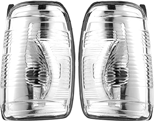 BIAREN Außenspiegel Blinkerleuchte Linse Klar Links und Rechts Seite Set für Ford Transit MK8 ab 2019 Nur BK3113B382AB 1847389 BK3113B381AB 1847387 Klar/Weiß