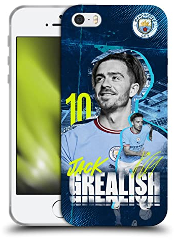 Head Case Designs Offizielle Manchester City Man City FC Jack Grealish 2022/23 Erstes Team Soft Gel Handyhülle Hülle kompatibel mit Apple iPhone 5 / iPhone 5s / iPhone SE 2016