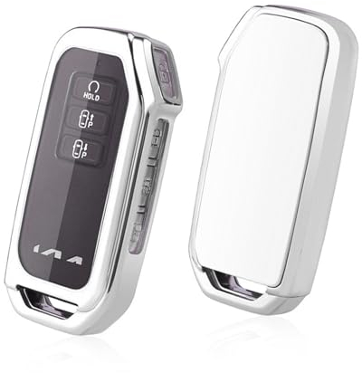 GAFAT Ki-a EV6/Sportage NQ5 QL/Ceed XCeed/NIRO/Sorento/Soul/Stinger/Rio 2018-2024 2025 Schlüssel Hülle Schutzhülle, Autofernbedienungen TPU Kieselgel [7-Tasten] (Silber)