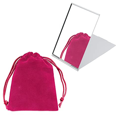 LSYYSL faltbarer Schminkspiegel, 8.5 x 5 cm, Aluminium, quadratisch, tragbar, für Schminken, HOME_MIRROR, 2970877031