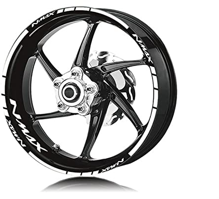 BBAUER Felgenaufkleber Motorrad-Felgen-Abziehbild-Innenring-reflektierende Aufkleber-Folie Für Yamaha-nmax (Color : Silver)