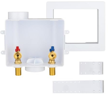 EFIELD Boîte de sortie universelle pour machine à laver (lavabo) avec drain central 1,27 cm entrée sueur (MIP) x raccord de sortie MHT 1,9 cm (MIP)