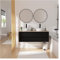 MOB-IN Ensemble Meuble Double Vasque Noir Carbone 120cm + Vasque + 2 miroirs + 2 robinets Sorrento
