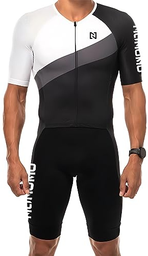 Homme Pro Trifonction Manches Courtes Sports de Plein Air Vêtements de Triathlon, pour Course À Pied, Natation, Cyclisme Body (TYP-4,XXS)