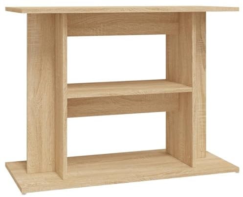 vidaXL Support pour Aquarium, Armoire pour Aquarium à 3 Niveaux, Meuble de Base pour Aquarium avec Rangement Maison, Chêne Sonoma Bois d'Ingénierie