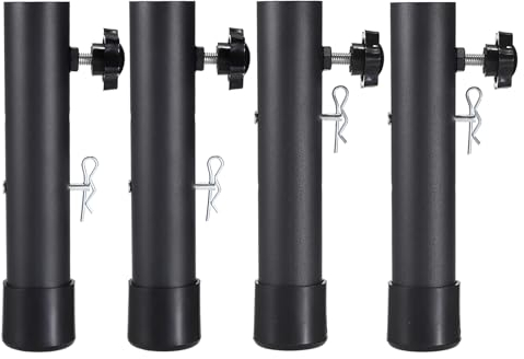 IGNPION Klappbare Tischbeinverlängerung, Tischstütze, Hebebein für gebogene/gerade Beine, Stuhlbeinverlängerung, höhenverstellbare Tischbeinerhöhung bis 9,2 cm / 13,2 cm, 4 Stück