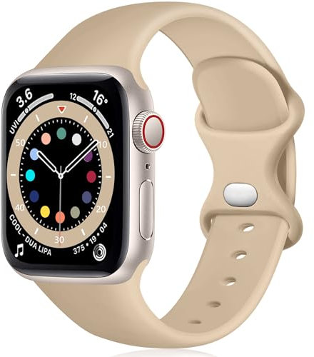 Epova Cinturino in Silicone Compatibile con Apple Watch 44mm 42mm 45mm 46mm 49mm, Cinturini di Ricambio per Apple Watch Ultra/Ultra 2/ iWatch SE Series 10 9 8 7 6 5 4 3 2 1,Marrone noce, Grande