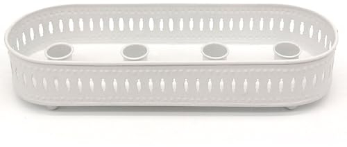 Mea-Living Kerzenhalter 4er, weiß, Metall, 30cm, für 4 Stabkerzen - statt Adventskranz, Weihnachtlicher Kerzenhalter für Stabkerzen zum Advent