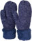 styleBREAKER Damen warme Winter Strick Fäustlinge, Handschuhe mit Rauten Muster, Thermo Fleece, Strickhandschuhe 09010031, Farbe:Dunkelblau meliert