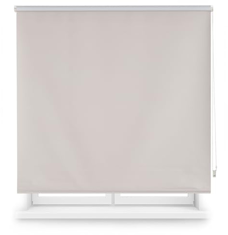 Blindecor Verdunkelungsrollo, nach Maß, Grau, 130 x 175 cm (B x H), Stoffgröße 127 x 170 cm, Verdunkelungsrollo für Fenster