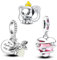 Annmors 925 Sterling Silber Bead Charms für Europäische Armbänder und Halskette Perlen Firefly Elephant Heart mit 5A Zirkonia,Valentinstag,Muttertag,Geschenkanhänger für Frauen Mädchen 3-Stück/Paket