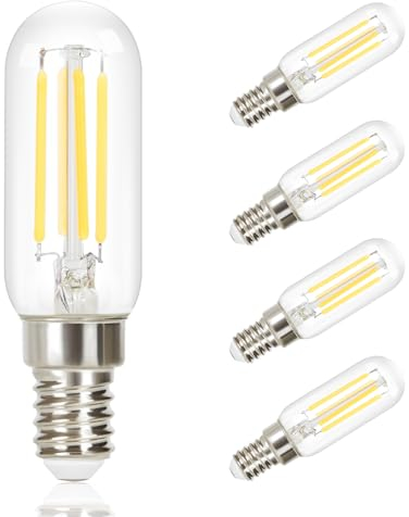 Kowanie LED Lampe E14 Leuchtmittel Vintage - 4er T25 LED Warmweiß 4W Filament Leuchtmittel Edison Birne Warmweiss Retro Glas Bulb Energiesparlampe für Hotel Bar Café (Nicht Dimmbar)