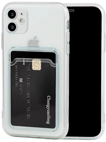 Chengyuanfeng for iPhone 11 Case Clear with Card Holder | Ultra-Slim 1.5mm Anti-Yellow Transparent Minimalist Wallet Cover with Secure One-Card Slot & Tap-and-Go for Daily Commute, Travel, Campus