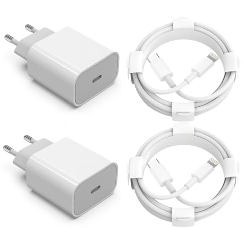 USB C Ladegerät, 20W Schnellladegerät USB C 2 Pack, iPhone Ladegerät, Charger AP für iPhone 14 Pro/Pro Max/14 Plus/13 12 Pro Max/Mini/SE/iPad/Airpods(2 Lightning-Kabel)