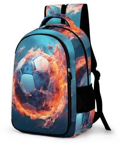 WCEECE Schulrucksack Jungen Teenager Fussball Rucksack Schule Mädchen Schultasche Kinder Schulranzen 5-13 Klasse Ranzen 8-16 Jahre Geschenke Für Jugendliche School Bag for Kids