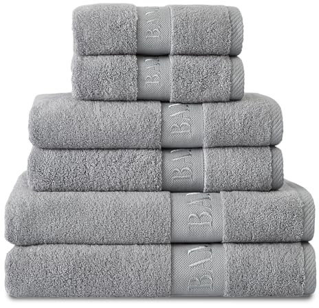 GC GAVENO CAVAILIA Bamboo Bath Sheet Extra Large (80x140cm) - 500 GSM Super Water Absorbent Towels Large Bamboo Towels 2 Pack (60% Bamboo, 40% Cotton) - Extra Soft Towel Bath Sheets - Silver