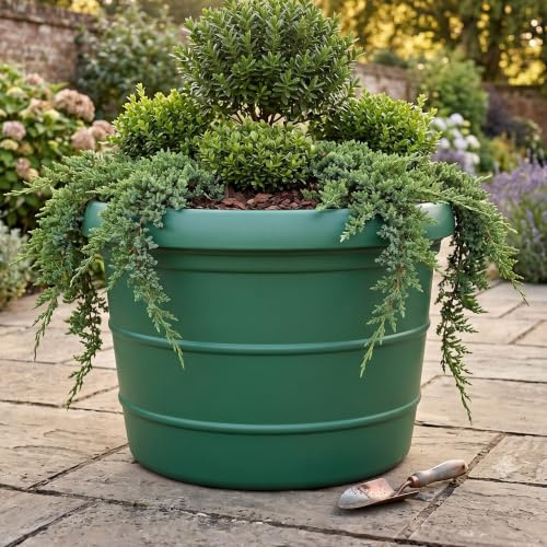 Trifibre 86cm Rotomoulded Large Planter (275L) - Frost-Proof Green Effect | Heavy-duty classic plastic plant pot with 275L capacity, frost-proof and UV-resistant, ideal for gardens and patios.