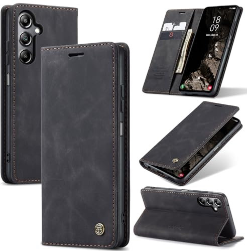 owlhold Funda para Samsung Galaxy A05S,Funda Avanzado PU Piel [Tarjetas y Billetera][Soporte Plegable][Cierre Magnético] Antigolpes Libro Case Carcasa para Samsung A05S - Negro