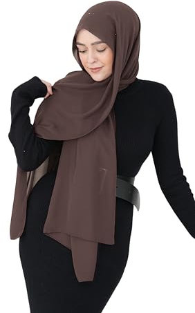 Al Yazma Luxus Krepp Hijab - Fresia Scarf (Taupe)