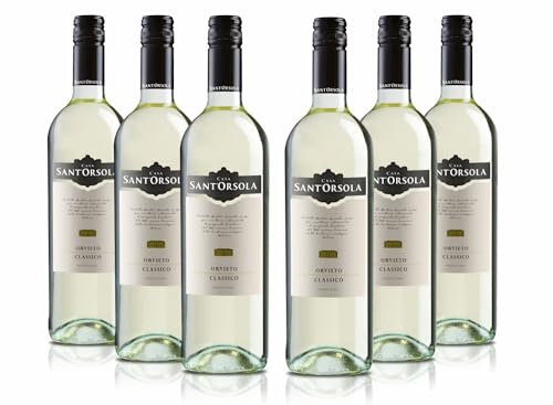 Sant'Orsola - Orvieto D.O.C. Classico, da Uva Trebbiano toscano e Grechetto, Gusto Secco con lieve retrogusto amarognolo fine e delicato, 6x750 ml