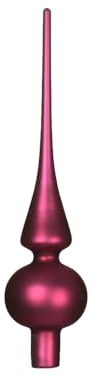 Kaemingk Christbaumspitze Glas 26cm hoch D=6cm Weihnachtsbaumspitze matt - Christbaumschmuck & Weihnachtsbaumschmuck Beere - Granatapfel