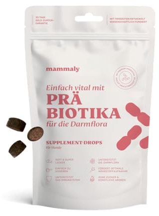 mammaly Probiotika-Drops für Hunde 110g - Verdauungssnacks für Magen Darmflora Aufbau (bei Durchfall, Sodbrennen & Gras fressen) Alternative-Leckerlie zu Heilerde, Kohletabletten als leckere Snacks