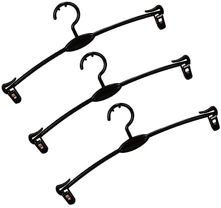 TOGEVAL 15piezas Perchas De Plástico Resistentes para Ropa Interior y Bragas Unidades Sin Esquinas para Secar Exterior Interior Negras
