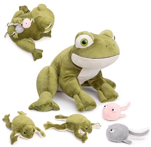 lilizzhoumax Simulation Frosch-Plüschtier kuscheltier 4pcs superweicher und süßer Frosch Stofftier Spielzeug lustiges Kindergeschenk für Kinder Jungen Mädchen Geburtstagsgeschenk Heimdekoration 11Zoll