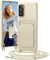 BENTIACC Handykette Silikon Hülle für Samsung Galaxy S20 FE mit Band, Handyhülle mit Kartenfach, Abnehmbar Kordel Kette, Stoßfeste Schutzhülle für Samsung Galaxy S20 FE (Beige)