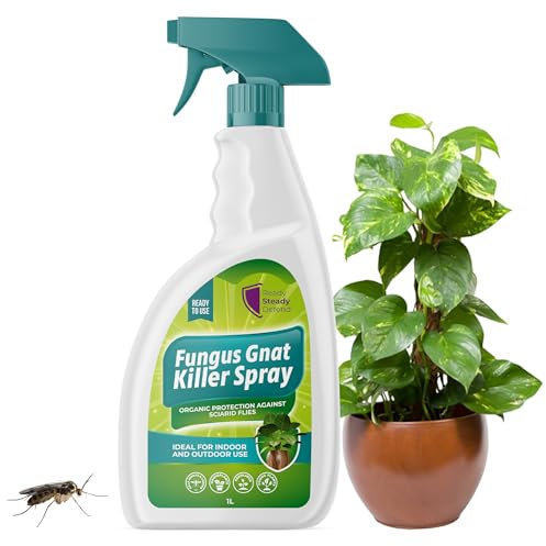 Fungus Gnat Killer Spray 1L | Organic Protection Against Sciarid Flies | Effective for Houseplants, Seedlings | Safe for Indoor & Outdoor Use | Targets Adults & Larvae | Eco-Friendly Formula
