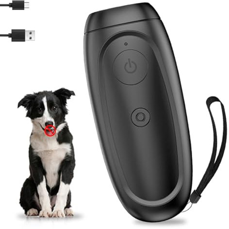 WRQIOO Anti Bell Gerät Hunde, 2 Modi Antibell Ultraschall Gerät, Tragbar Antibell für Hunde, Handheld Anti Bellen Gerät, Ultraschall Hunde für Kleine, Mittelgroße Hunde im Lnnen- und Außenbereich