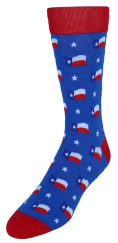 CTM Men's Texas State Flag Novelty Dress Socks (1 Pair), Multiple