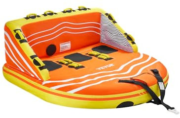 VEVOR Fun Tube Set zum Bootfahren, Aufblasbare Schleppboote für 1–3 Personen, 231 kg Wassersport-Schleppschlauch zum Ziehen von Booten – mit Haltegriffen, Schlepppunkten und Sicherheitsventil
