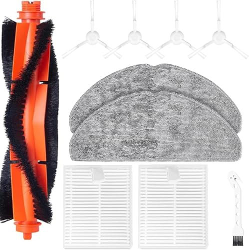 Kit de repuesto accesorios compatibles con aspiradora robot Xiàomi S20, 10 piezas de repuesto incluye 1 cepillo principal, 2 almohadillas de fregona, 2 filtros HEPA, 4 cepillos laterales, 1 accesorio