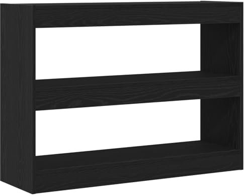 vidaXL Bücherregal Schwarze Eiche 100 x 30 x 72 cm Holzwerkstoff, Holzbücherregal, rustikaler Stil, freistehende Ablage, stabil und stylisch als Raumteiler