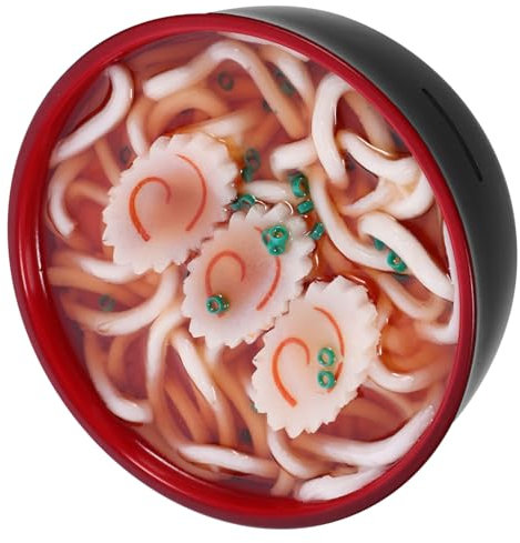 KOMBIUDA Realistisches Sparschwein in Nudelschalenform Lustiges Spargefäß Dekorativer Spartopf Schreibtisch Originelle Geschenkidee Handgefertigtes Detail